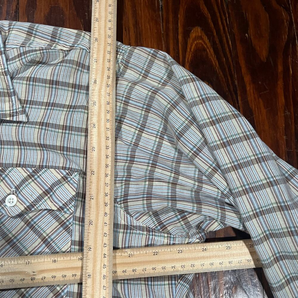 Levi's XL Vintage 1980 Olympic Games Plaid Western Shirt Beige Blue Brown - Picture 5 of 6